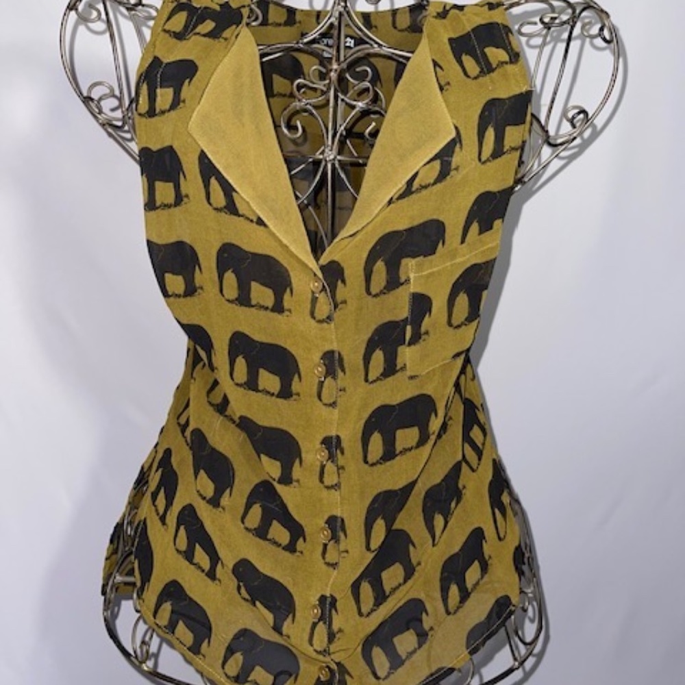 Wild Olive Sleeveless Forever 21 Blouse